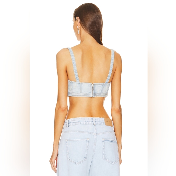 7. NWT RETROFETE ELISE DENIM TOP IN VIVID - Picture 3 of 8